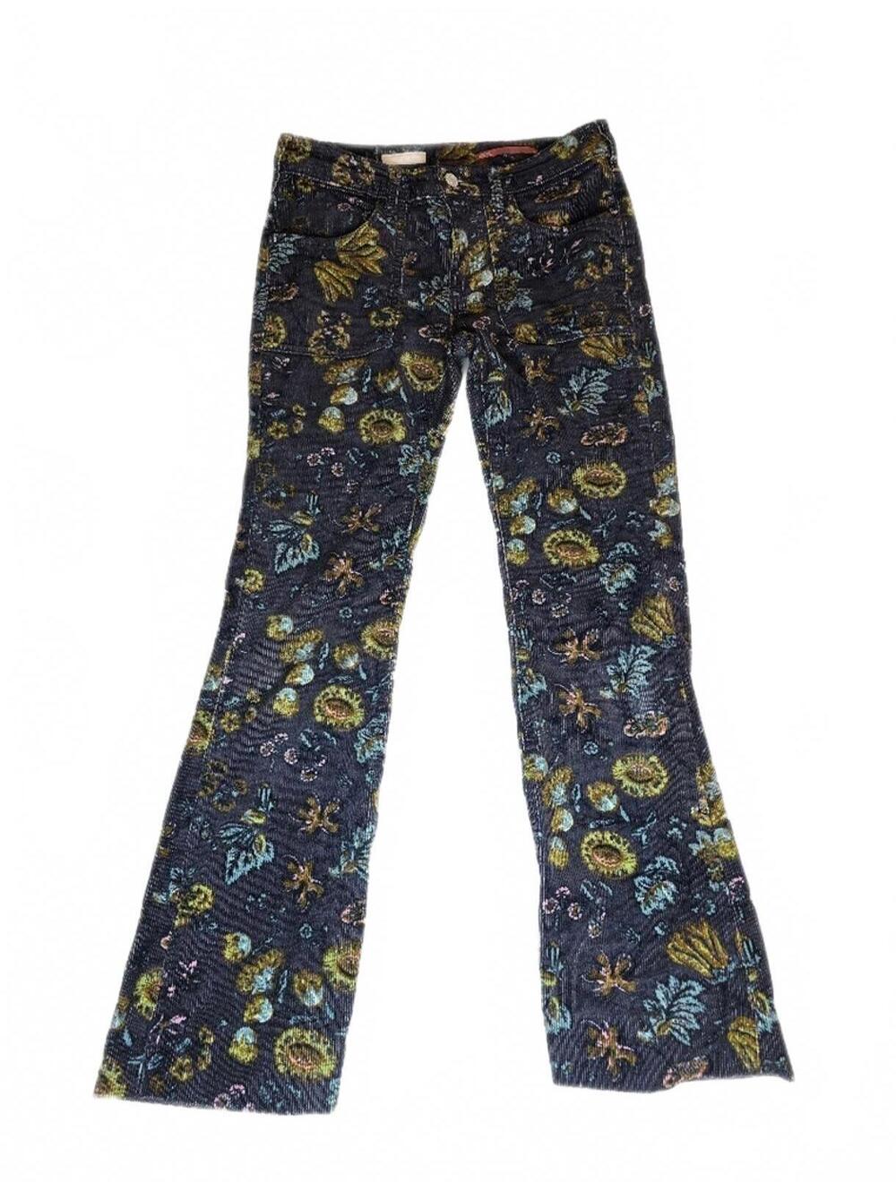 Anthropologie Pilcro The Icon Flare Floral Corduroy Pants Size  25 x 28